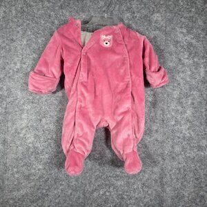 Talbots Kids Hooded Snowsuit  Bunting Pink Size 3-6 Months Fleece Lined